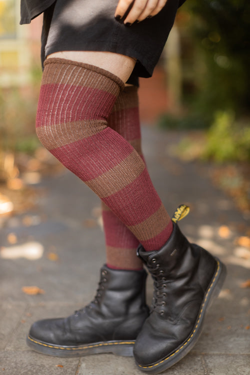 Nightmare Sweater Stripes Thigh High