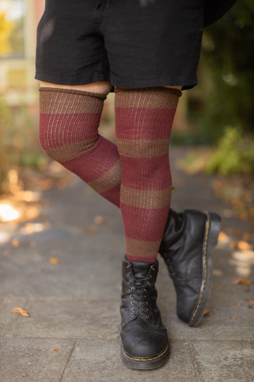 Nightmare Sweater Stripes Thigh High