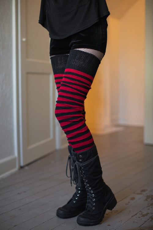 Super Stripes Longer Thigh High Socks