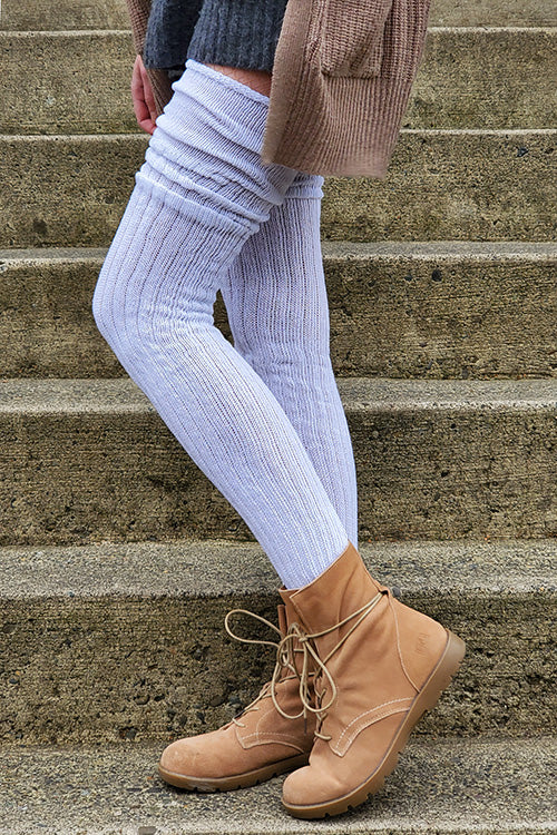 Longer M45 Ribbed Thigh High with Roll Top