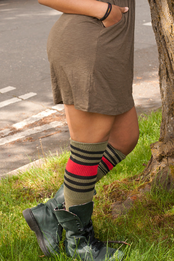 Dreamy Striped OTK Tube Socks