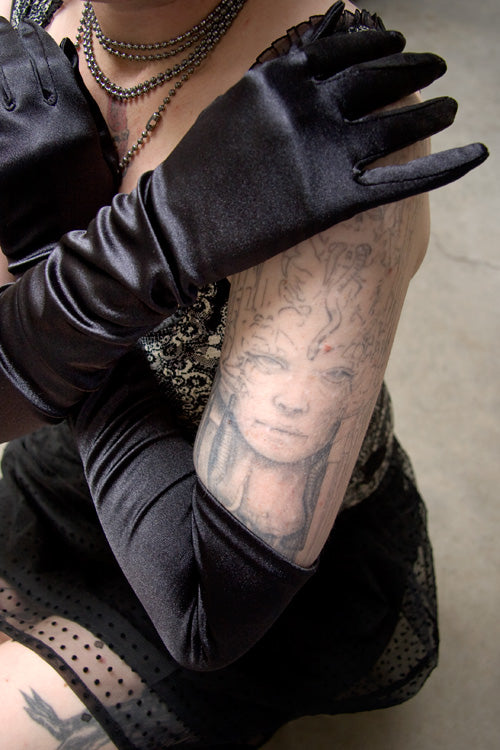 Extra Long Satin Gloves