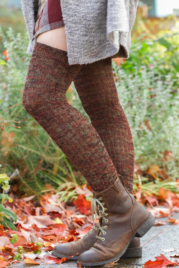 Twisted Yarn Ribbed Over the Knee