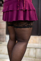 Comfort Stockings with Floral Lace Stay Up Top