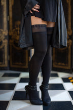 Vital Opaque Stocking with Stay Up Lace Top