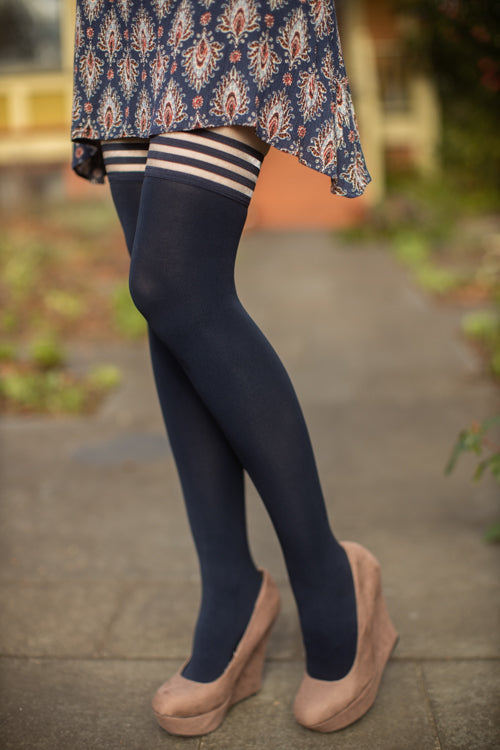 Selma Opaque Thigh High with Stay-Up Top