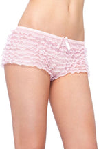 Micromesh Lace Ruffle Tanga Short