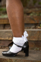 Lace Ruffle Anklet with Bow