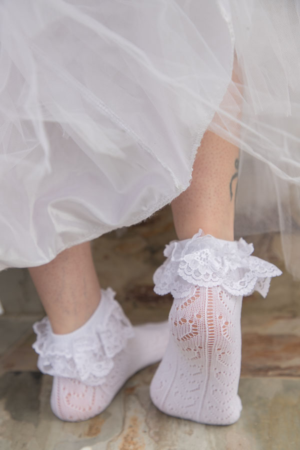 Crochet Heart Lace Top Anklets