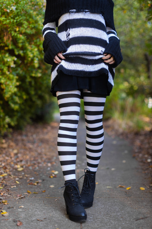 Wide Striped Tights
