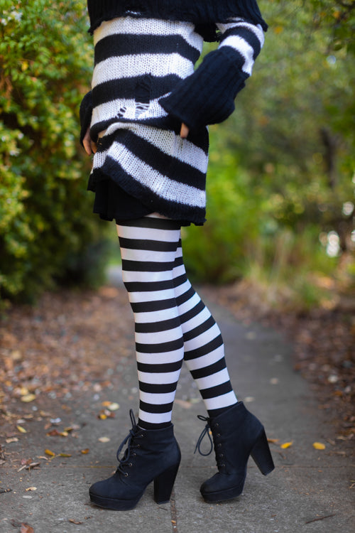 Wide Striped Tights