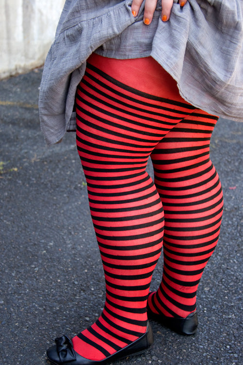 Plus Size Striped Tights
