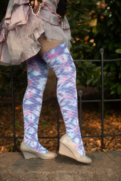 Pastel Carnival Tie Dyed Thigh High