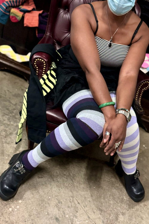 Longer Mystery Mismatch Extraordinary Thigh High Socks