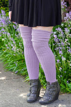 M45 Ribbed Thigh High with Roll Top