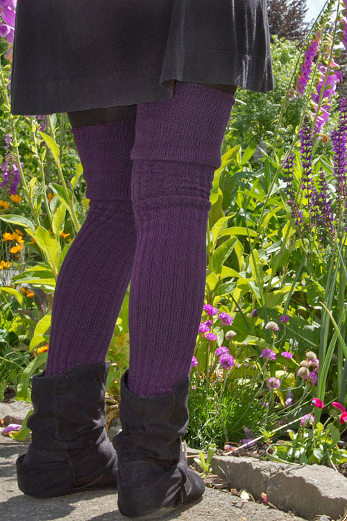 M45 Ribbed Thigh High with Roll Top