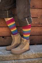 Heather Rainbow Striped Crew