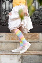 Pastel Rainbow Striped Knee High