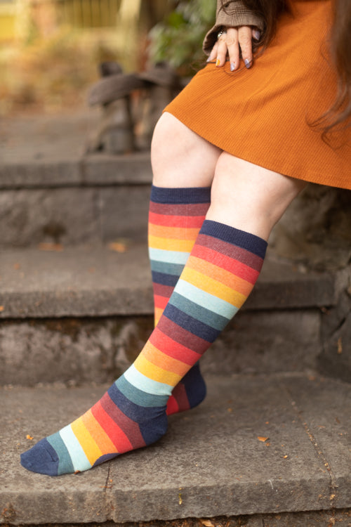 Retro 70's Stripe Knee High