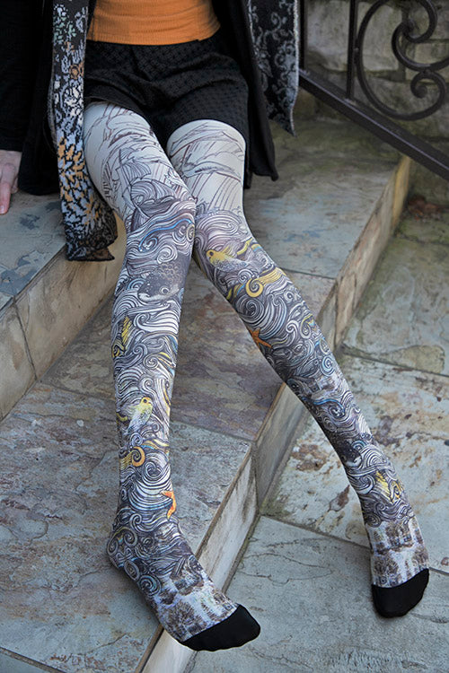 Sous Le Vent Printed Tights