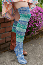 Marled Stripe Knee Socks