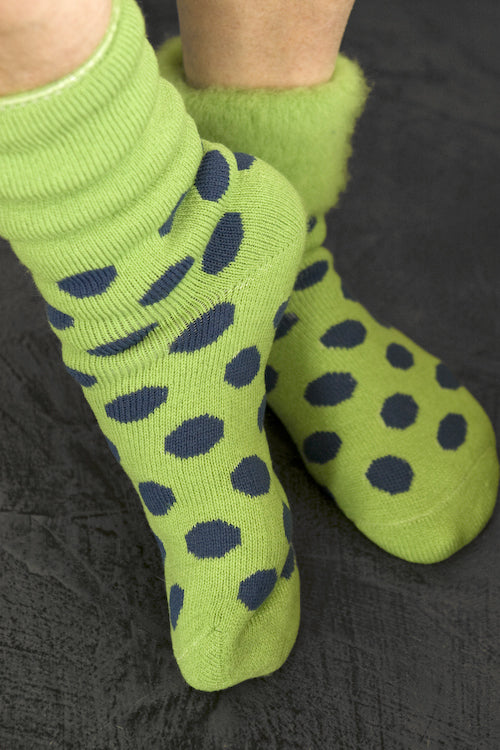 New Zealand Bed Socks with Polka Dots