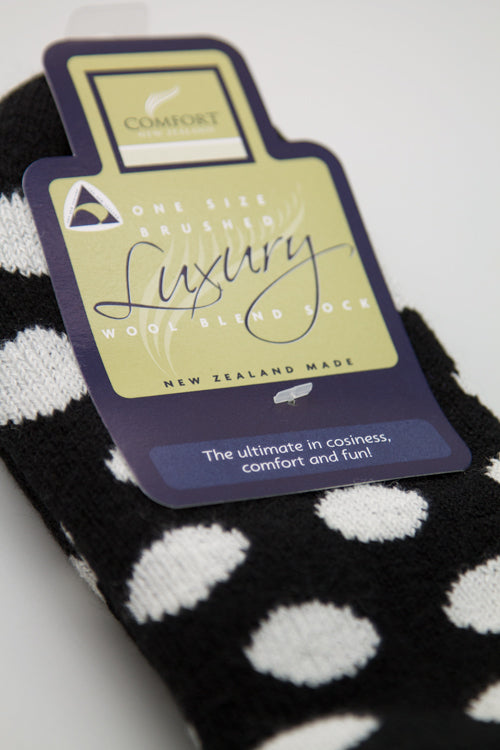 New Zealand Bed Socks with Polka Dots