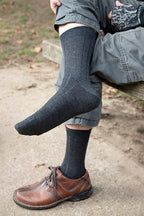 Ribbed Wool Silk Crew