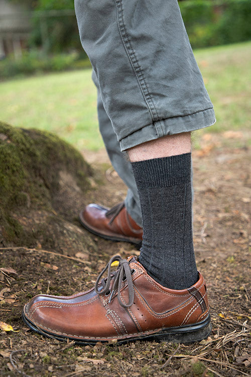 Ribbed Wool Silk Crew