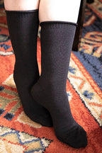 Wool Silk Roll Top Crew