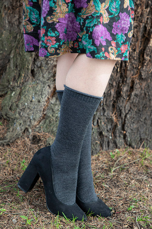 Wool Silk Roll Top Crew