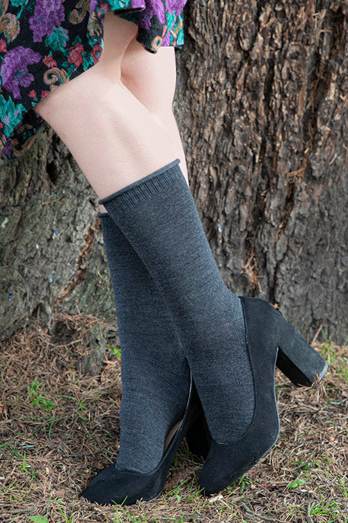 Wool Silk Roll Top Crew