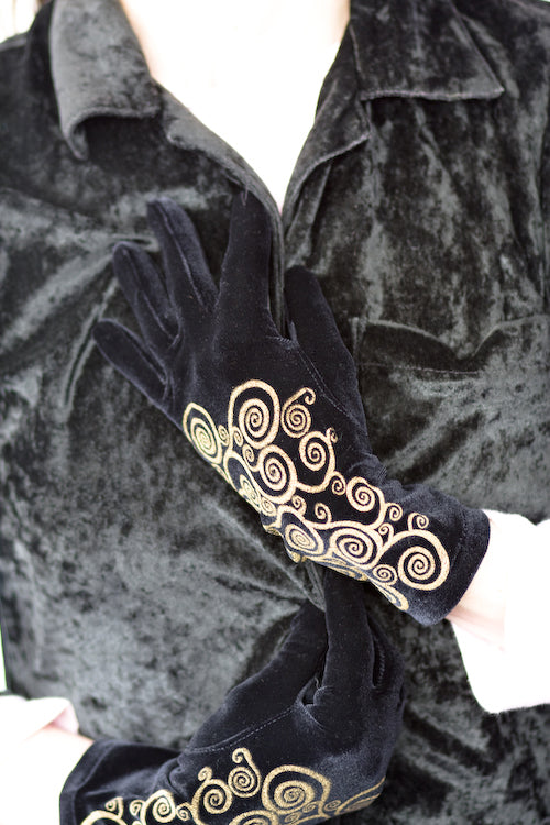 Polonova Klimt Spiral Velvet Gloves