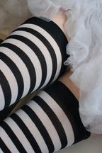 Striped Nylon Thigh Highs