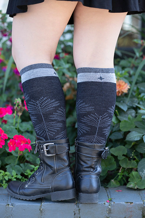 Full Floral Compression Knee High
