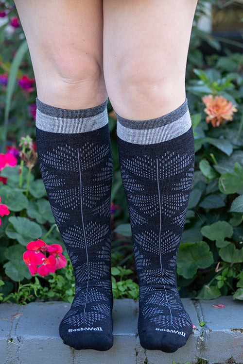 Full Floral Compression Knee High