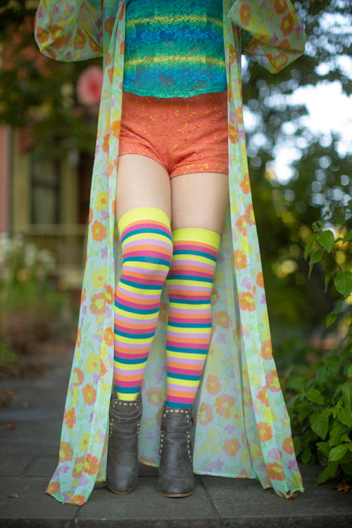 Striped Over the Knee Toe Socks