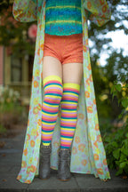 Striped Over the Knee Toe Socks