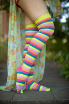 Striped Over the Knee Toe Socks