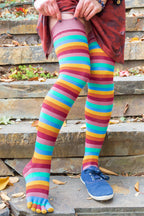Striped Over the Knee Toe Socks