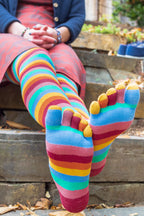 Striped Over the Knee Toe Socks
