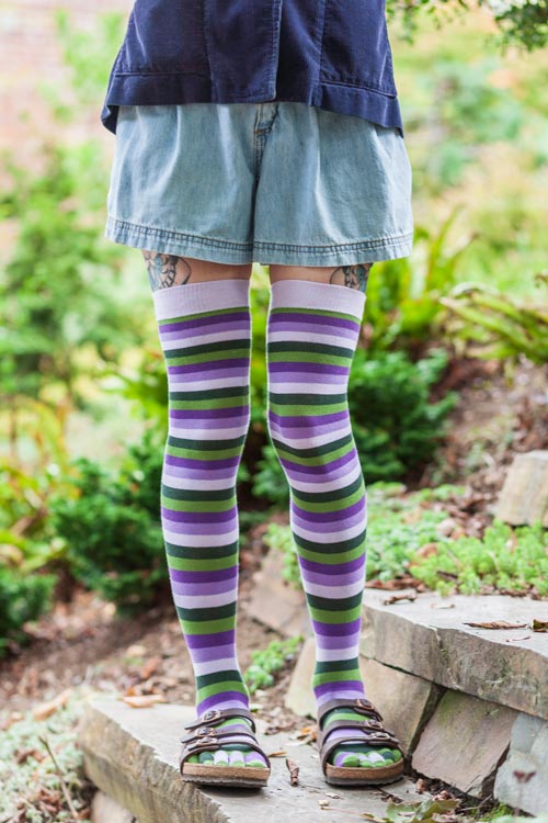 Striped Over the Knee Toe Socks