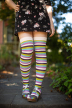 Striped Over the Knee Toe Socks