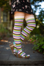 Striped Over the Knee Toe Socks