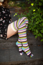 Striped Over the Knee Toe Socks